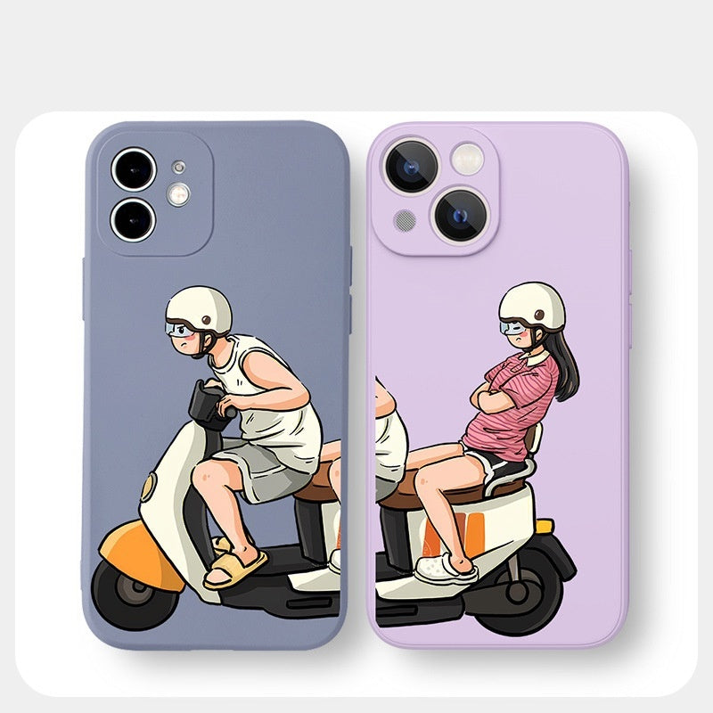 Qianxinsheng Motorcycle Couple Silicone Phone Case 14