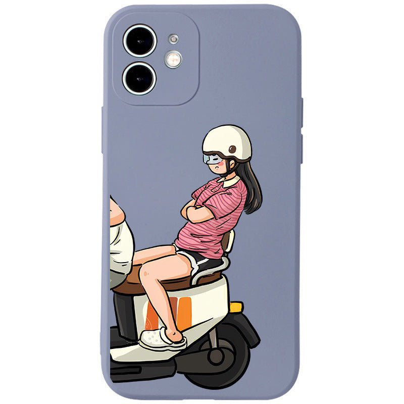 Qianxinsheng Motorcycle Couple Silicone Phone Case 14