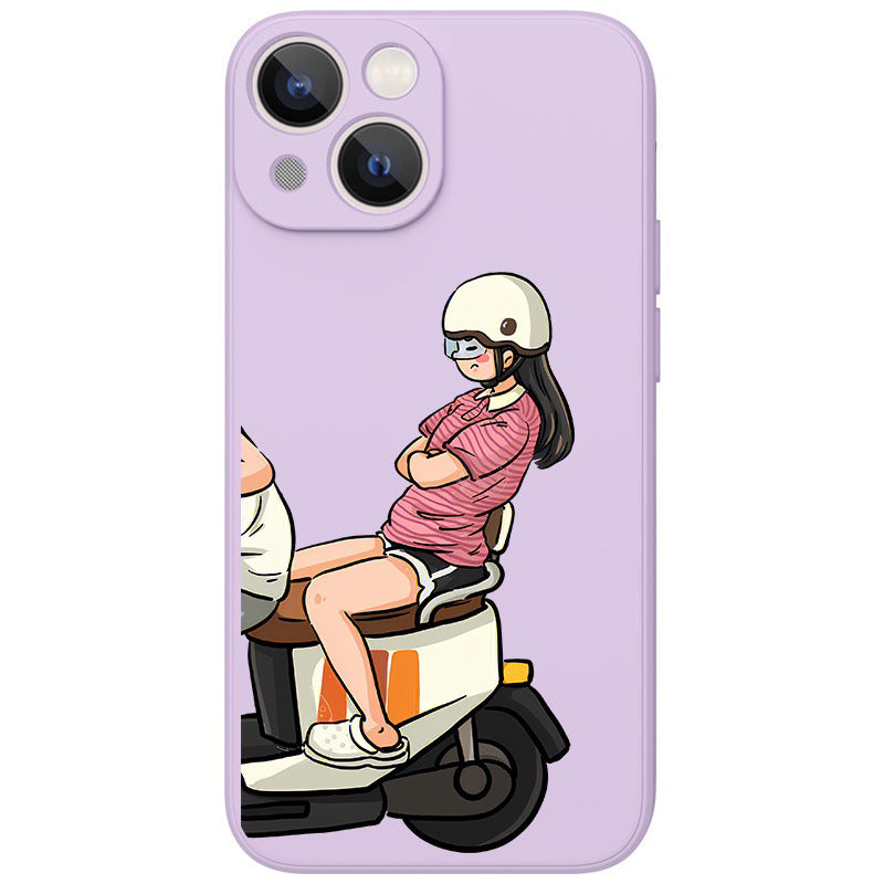 Qianxinsheng Motorcycle Couple Silicone Phone Case 14